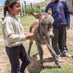 ...wurde von den Kindern geherzt...