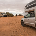 ...auch dies gehört zum Dünen fahren - zum Glück haben wir eine Winde...