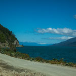 Die Schotterstrasse nach Queulat...