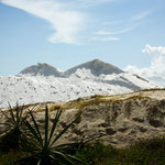 Schnee auf Yucatan? - nein dies sind Salzberge....
