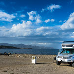 Der Stellplatz in El-Porta-la-Selva...