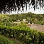 Blick auf die Dorfhütten....