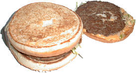 Beef, Salat, Schmelzkäse und wieder Brotteig